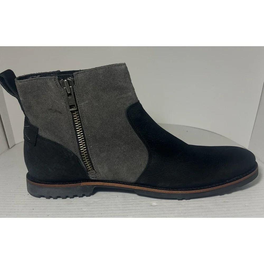 Timberland Side Zip Ankle Boots Mens US 11.5 Gray‎ Black
